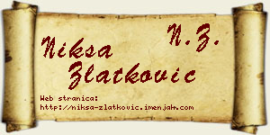 Nikša Zlatković vizit kartica